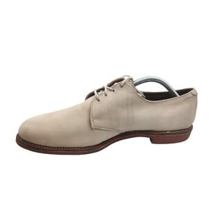 Allen Edmonds Yale Shoes Mens Size 10.5 Beige Nubuck Derby Dress Vibram Sole